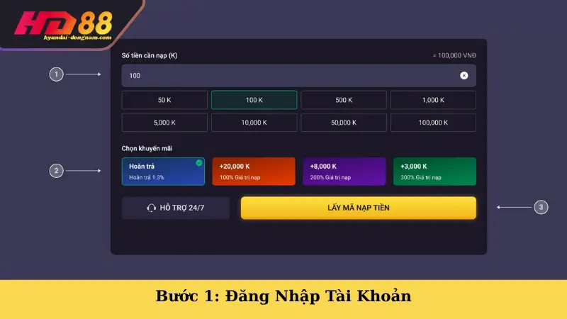 Bước 1: Đăng Nhập Tài Khoản