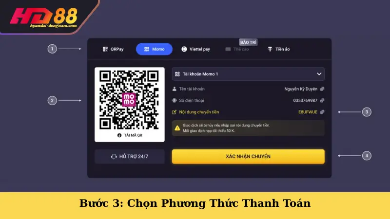 Bước 3: Chọn Phương Thức Thanh Toán