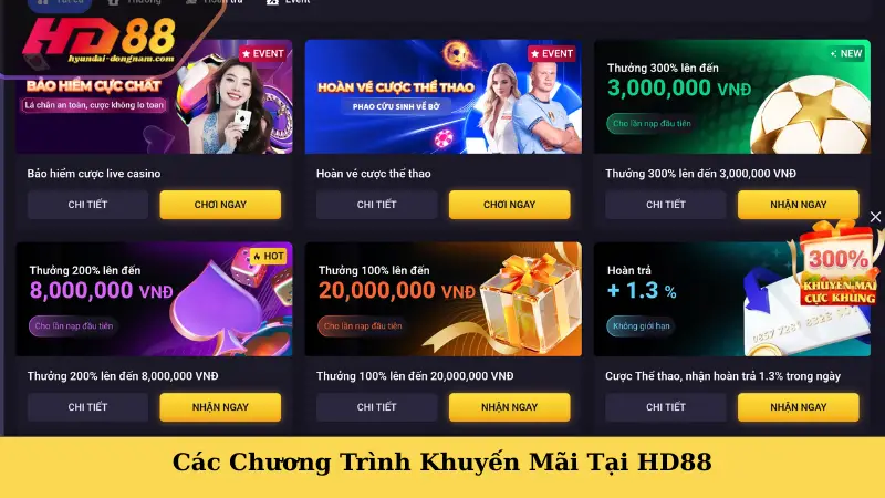Các Chương Trình Khuyến Mãi Tại HD88