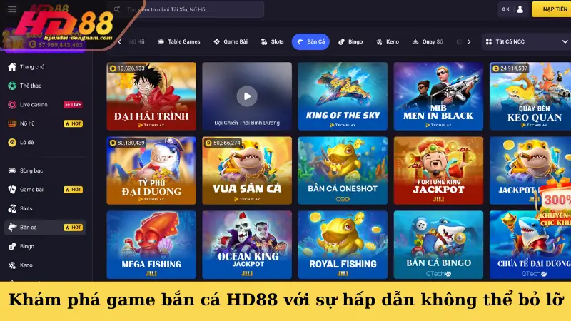 Khám phá game bắn cá HD88 với sự hấp dẫn không thể bỏ lỡ