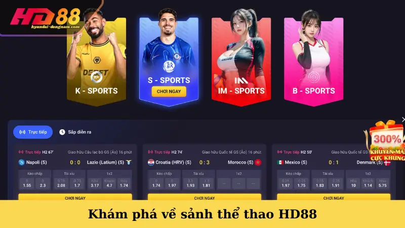 Khám phá về sảnh thể thao HD88