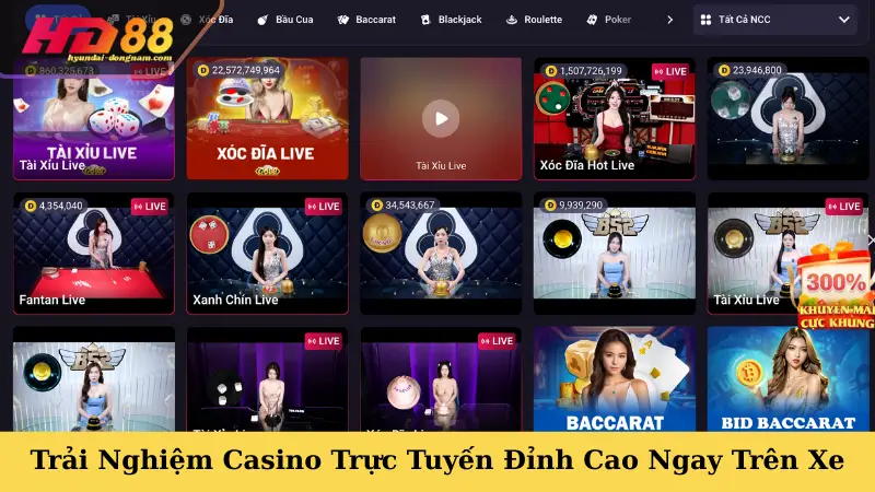 Trải Nghiệm Casino Trực Tuyến Đỉnh Cao Ngay Trên Xe